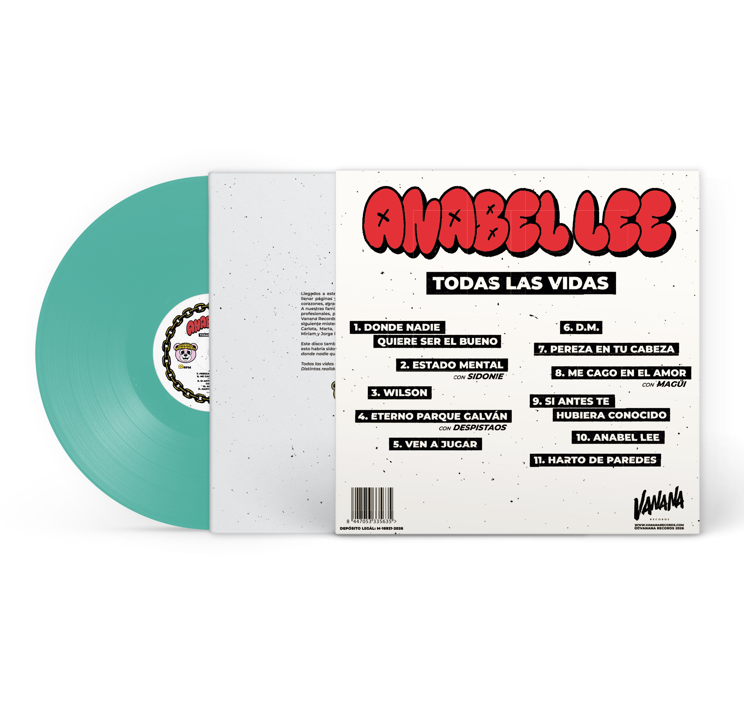 VINILO "Todas las vidas" - Anabel Lee - Imagen 2
