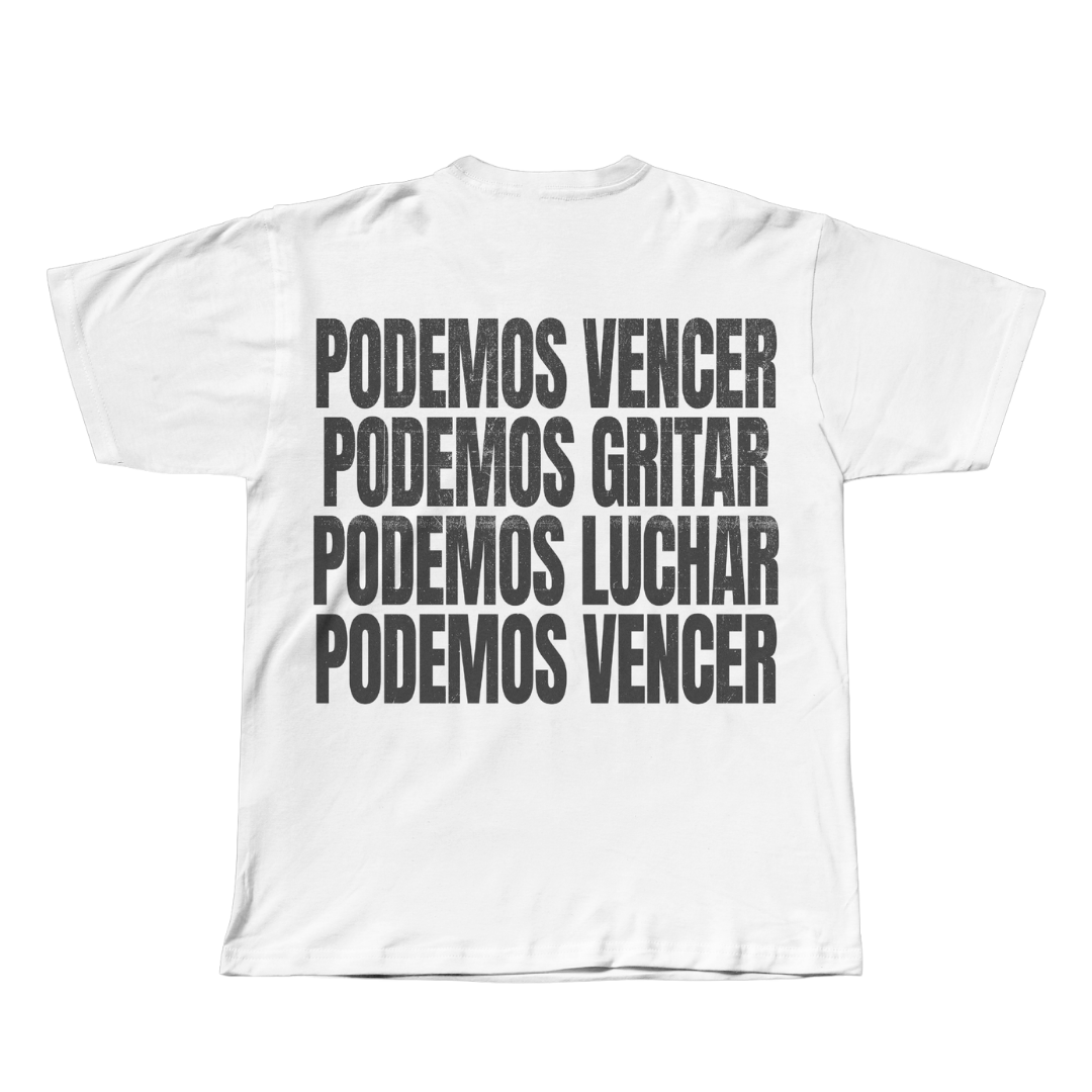 Camiseta "Podemos vencer" blanca ELYELLA (Ed. limitada) - Imagen 3