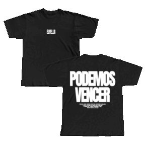 Camiseta "Podemos vencer" negra ELYELLA (Ed. limitada)