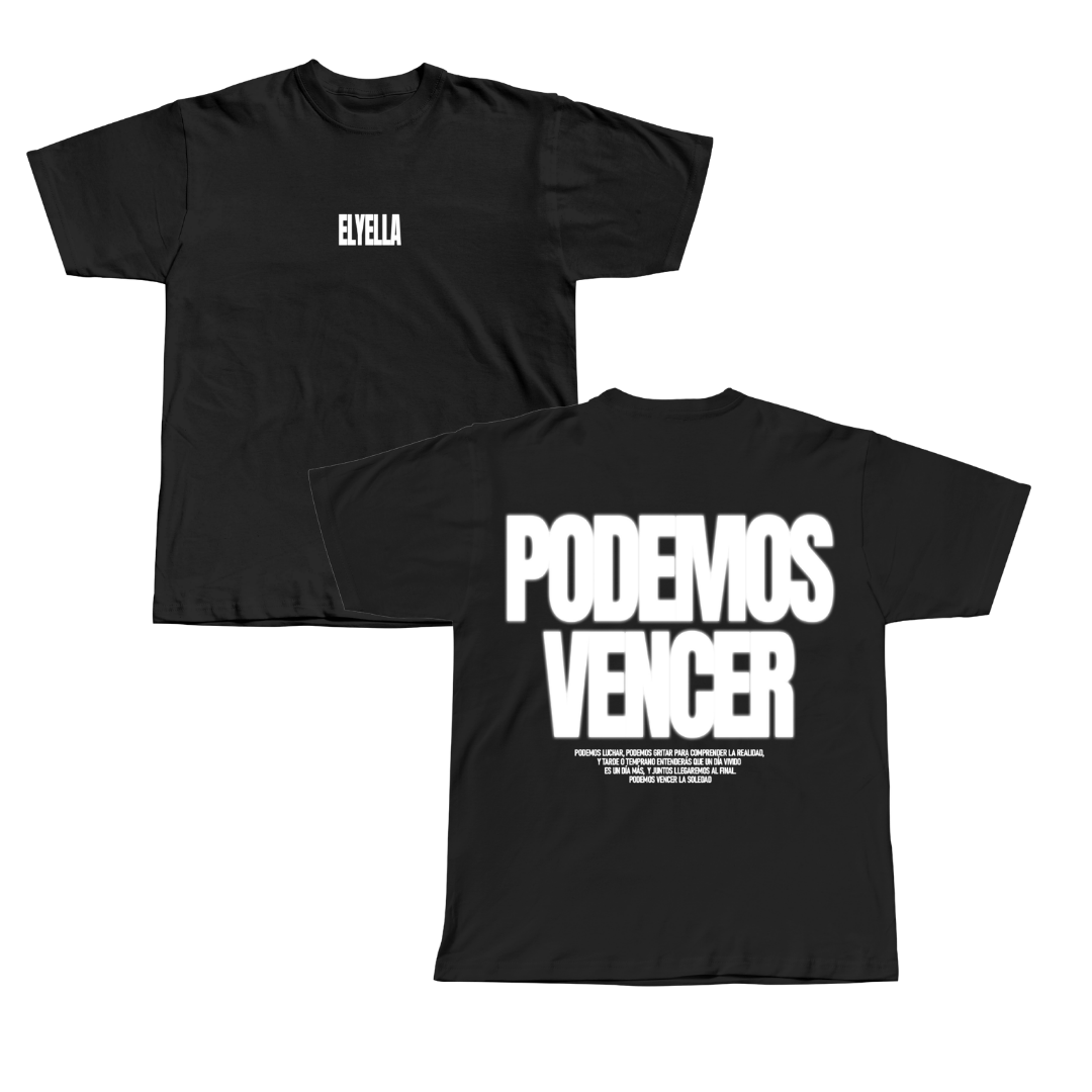 Camiseta "Podemos vencer" negra ELYELLA (Ed. limitada)